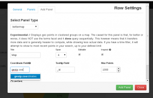 Creating new map in Kibana